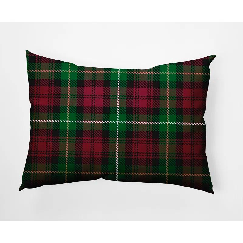e by design Plaid Indoor/Outdoor Reversible Throw Pillow