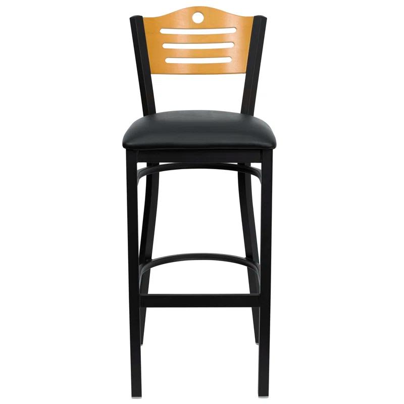 Winston Porter Clairann Upholstered Counter Stool with Metal Frame