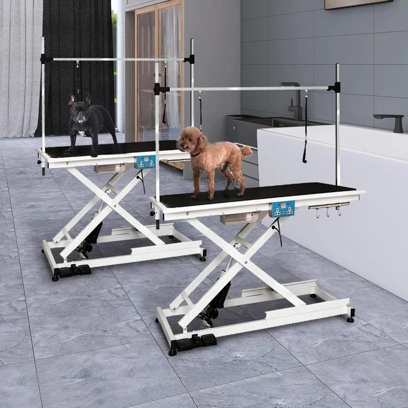 SoarFlash 36'' H x 49.6'' W x 26'' D Metal Adjustable Dog Electric Grooming Table
