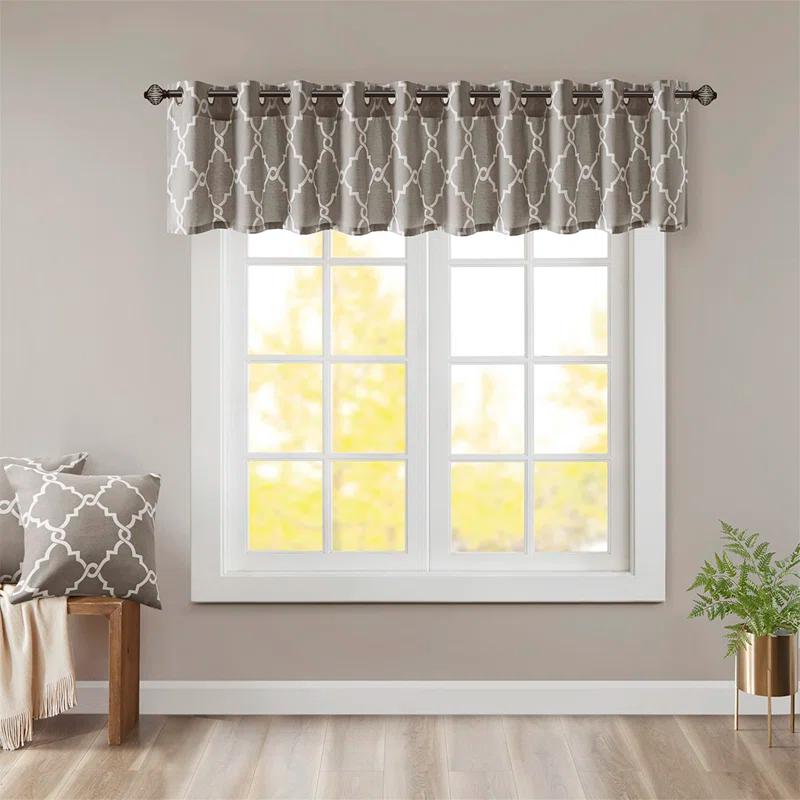 Gracie Mills Gracie Mills Ondine Contemporary Grommet Top Valance with Fretwork Print