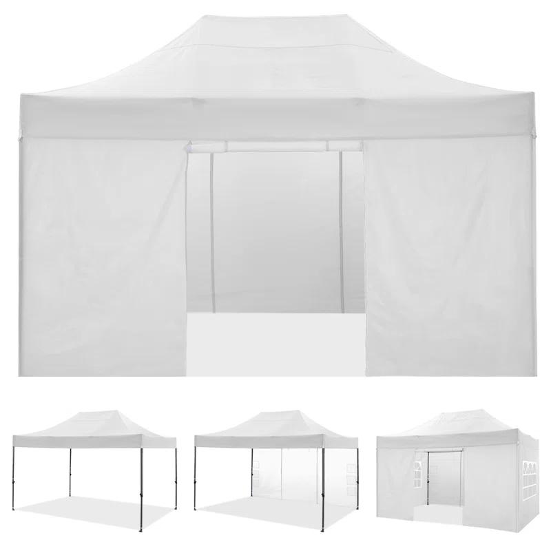 Cobizi 10x15 Heavy Duty Pop up Canopy Tent with 4 sidewalls Commercial Outdoor Canopy Wedding Party Tents for Wedding All Season Wind & Waterproof Gazebo with Carry Bag, Black(Frame Thickened)