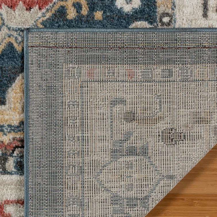 Gertmenian Heirloom Hadley Traditional Oriental Border Blue Tan Polypropylene Area Rug