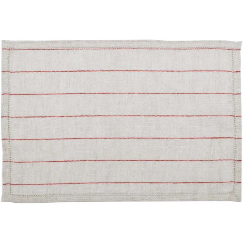 Gracie Oaks Inloes Linen Striped Rectangle Placemat (Set of 6)
