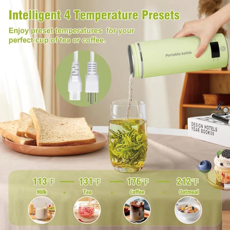 OLHIVA 304 Stainless Steel Travel Electric Kettle Portable Mini Kettle