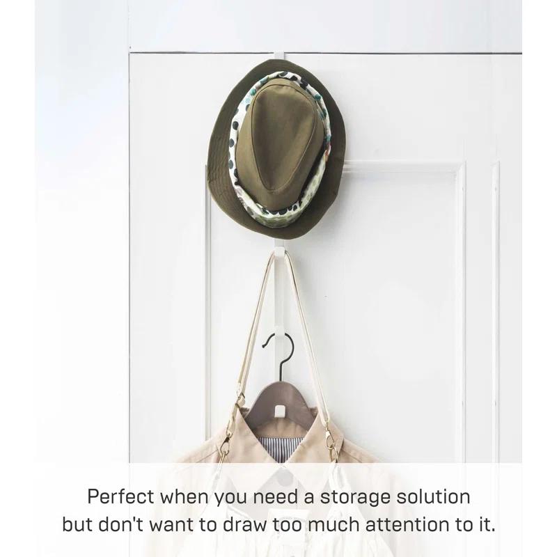Yamazaki Home Yamazaki Home Over The Door Hooks - Vertical Hanging Coat Rack, Steel, Over-the-Door