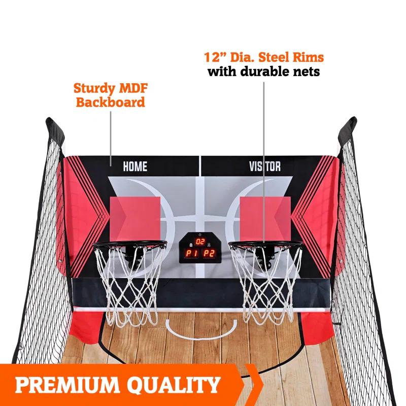 Hall of Games Hall of Games Easy to Assemble Arcade Basketball 84” Tall Indoor Steel Frame EZ-Fold X-Leg