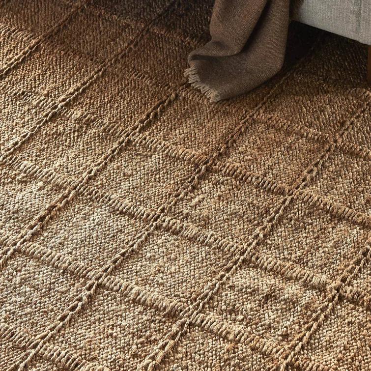 Gracie Oaks Hanne Jute Area Rug for Dining Room Living Room, Natural