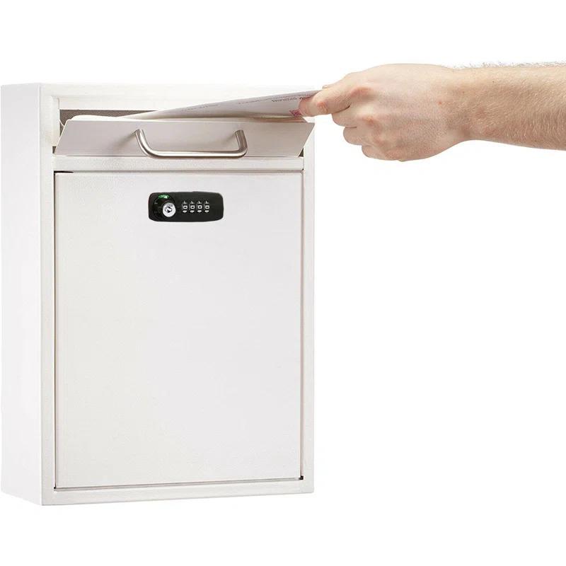 AdirOffice Wall-Mount Secure Drop Box Mailbox with Key and Combination Locking System