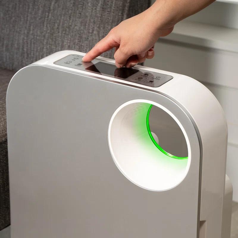 OVAL AIR OVAL AIR 3-Stage H13 True HEPA 5-in-1 Air Purifier reduces Allergies, Asthma, Pets, Odor, Smoke