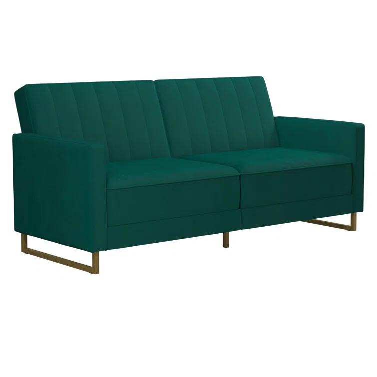 Novogratz Skylar Full / Double 77'' Velvet Tufted Convertible Sofa