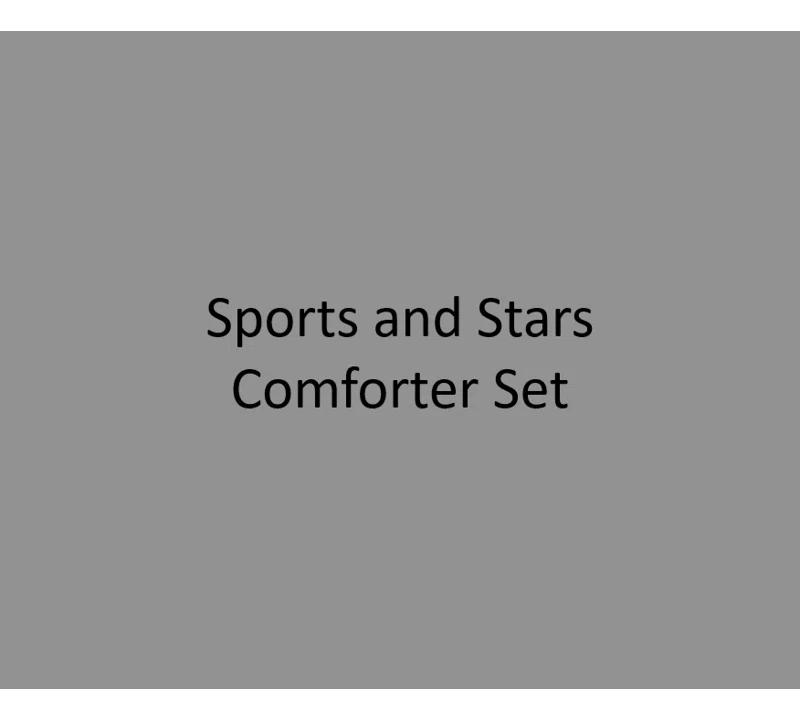 My World Sports and Stars Comforter Set – Kids Bedding with Baseball, Football, Soccer & Volleyball Design