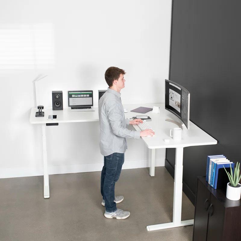VIVO Electric 77" x 71" Corner Stand Up Desk, 3E7B Series | Wayfair