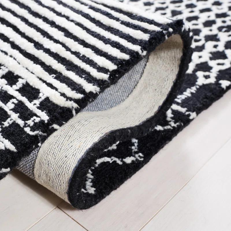 Foundry Select Glamour Hand Tufted Viscose/Wool Southwestern Rug in Ivory/Black