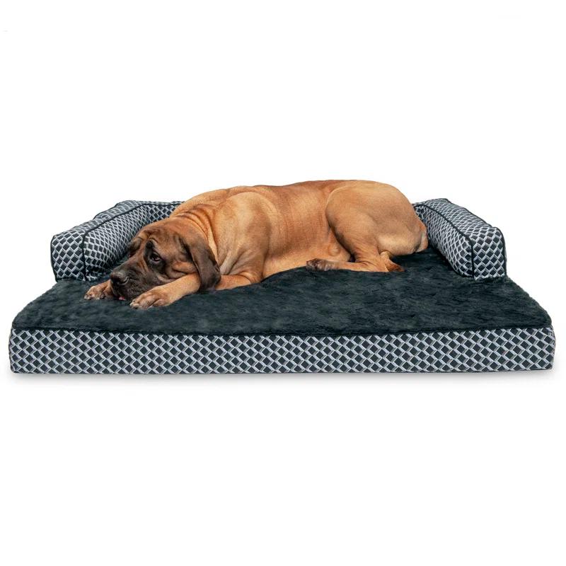 FurHaven Plush & Diamond Décor Comfy Couch Pet Bed
