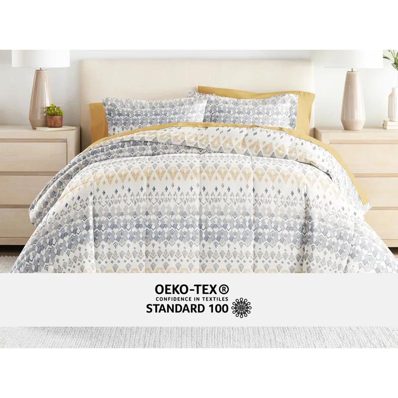 IEnjoy Home 7-Piece Bedding Bundle - Pattern Comforter and Sheet Set