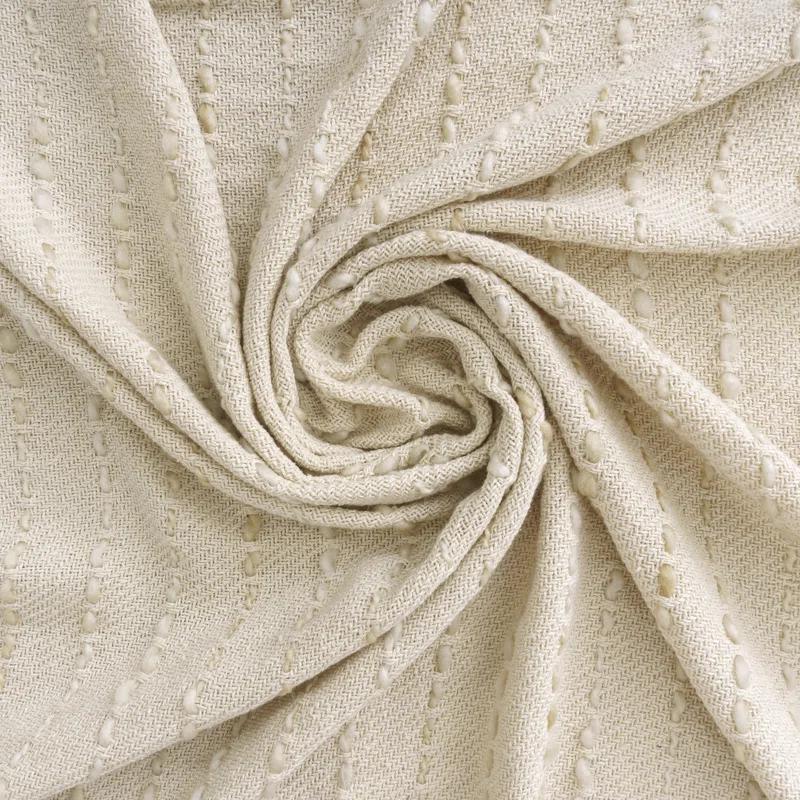 Deep Ombre Striped Handmade Woven Throw Blanket with Fringe