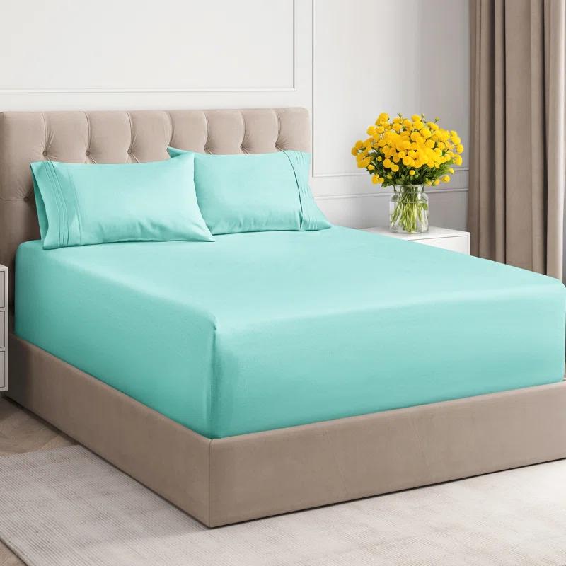 CGK Linens 6 Piece Extra Deep Pocket Ultra Soft & Cooling Sheet Set