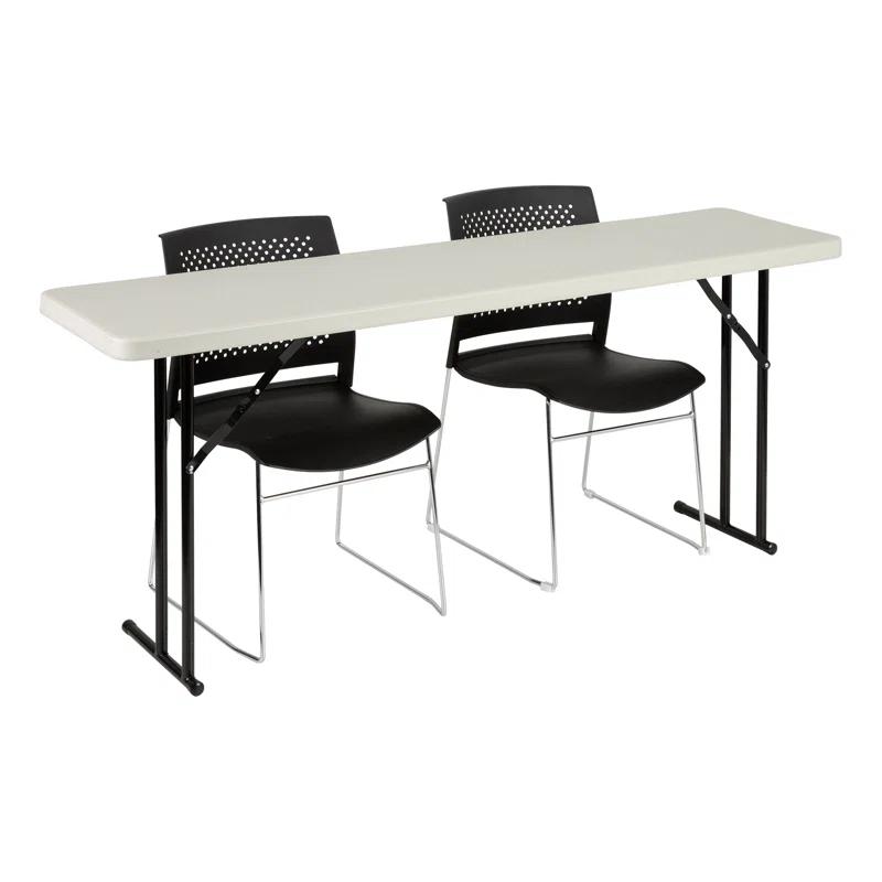 Rectangular Blow-Molded Plastic Folding Training Seminar Table