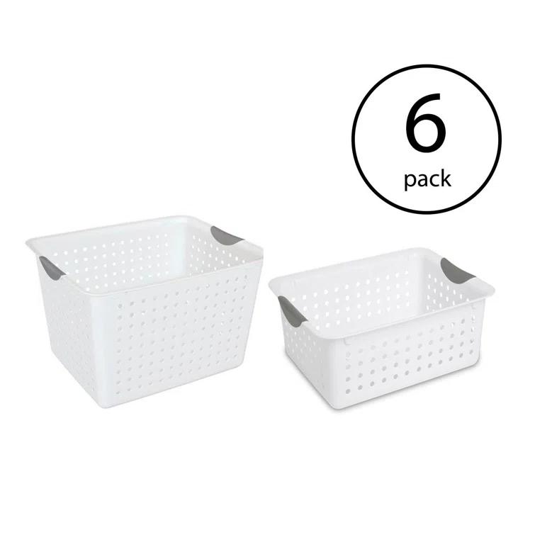 Sterilite Deep & Medium Ultra Plastic Storage Bin Organizer Basket Pair | Wayfair