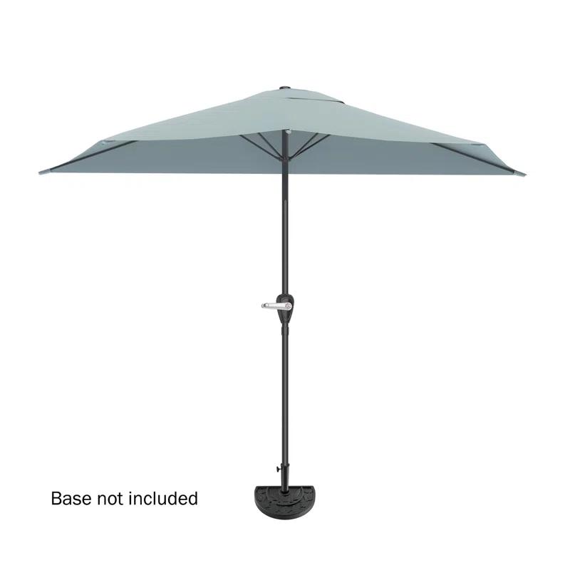 Pure Garden Summertime Umbrellas 3 Half Umbrella Outdoor Patio Shade - 9' Patio Umbrella with Easy Crank - Small Canopy for Balcony, Table, or Deck by Pure Garden