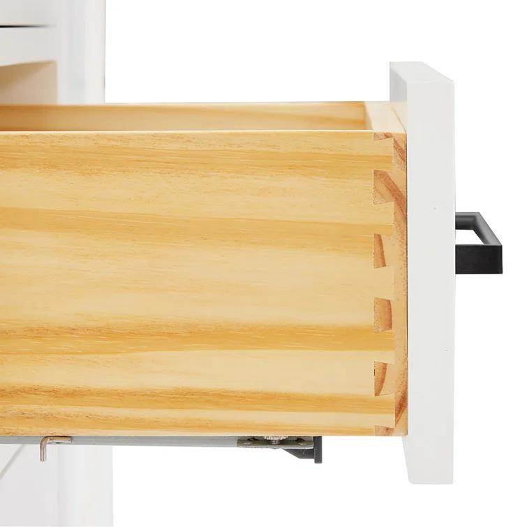 Wildon Home® Tidworth 42'' Solid Wood Single Bathroom Vanity with 1.5'' Carrara Quartz Top, Rectangular Sink