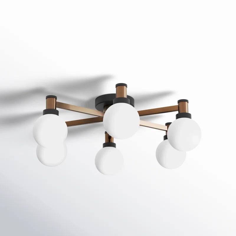 Andrea 6 Light Glass Semi Flush Mount