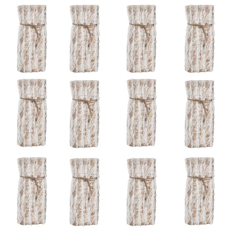 Saro Faux Fur With Brushed Metallic Foil Print Bottle Bag (Set of 12)
