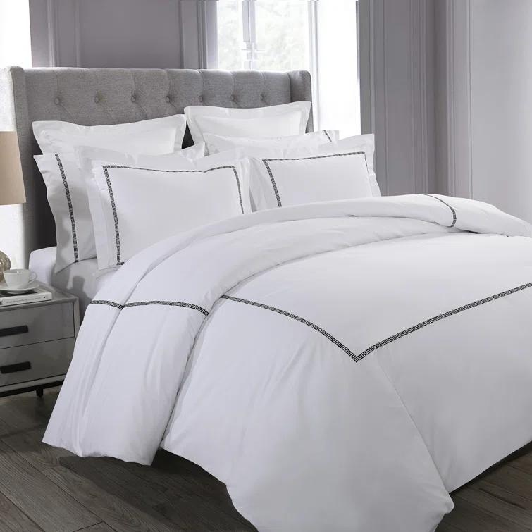Hotel Grand Hotel Grand TENCEL Lyocell And Cotton Blend Embroi Sateen Duvet Cover Set