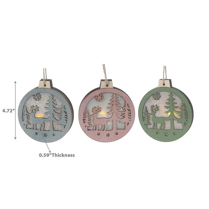 iH casadécor Ihcasadecor Wood Holiday Shaped Ornament (Set of 12)