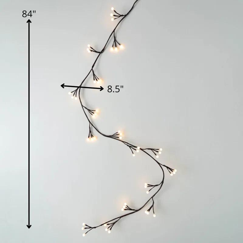 Clover Lane 84" Christmas Cluster Lighted Garland, Brown