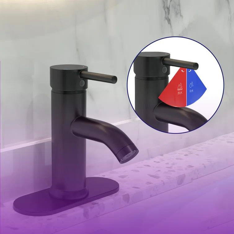 VIBRANTBATH Single hole 1-handle WaterSense Low-arc Commercial/Residential Handle Bathroom Sink Faucet with Drain A-99052-B-2