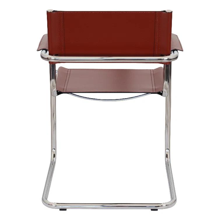 Breuer Chair Company Mart Stam Cantilever Armchair Arm Chair w/ Chrome-Plated Steel Frame (Various Bonded Leather Colors)