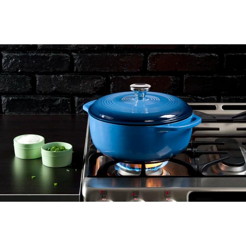 Lodge Cast Iron 4.5 Quart Enameled Dutch Oven, Blue