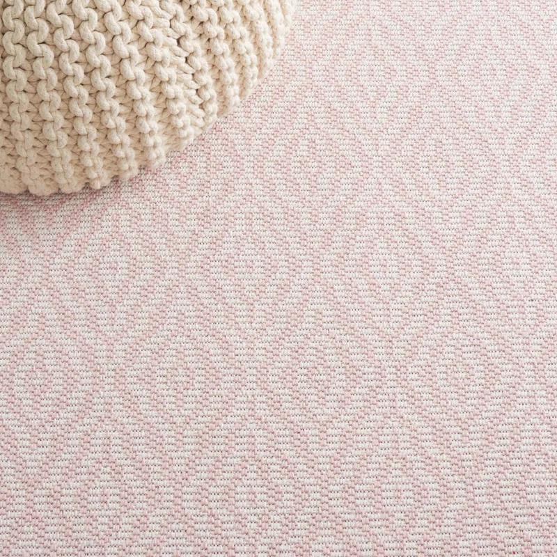 Martha Stewart Rugs Martha Stewart 484 Cotton Geometric Rug in Pink/Ivory