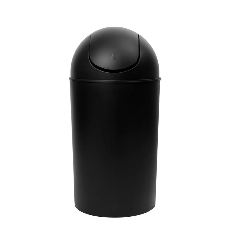 Black 10 Gallon Plastic Swing Top Kitchen Trash Can