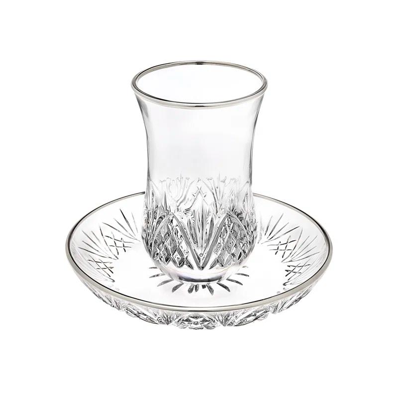 Godinger Silver Art Co Dublin Crystal Platinum Rim Kiddish Cup 5.50oz