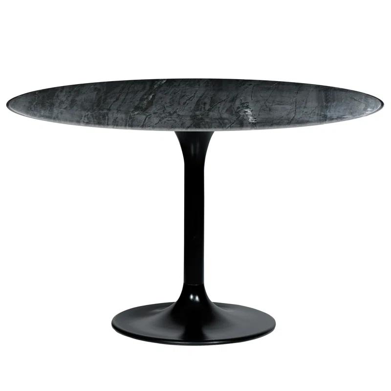 Eleonora Round Marble Top Metal Base Dining Table