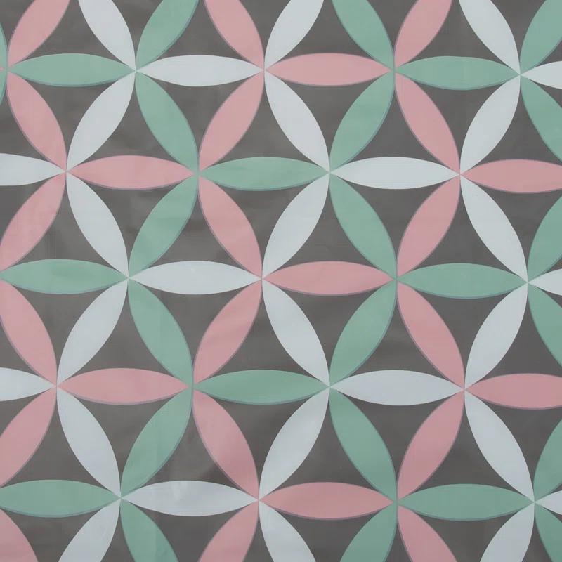 Bath Bliss Jayleen Vinyl Geometric Shower Curtain