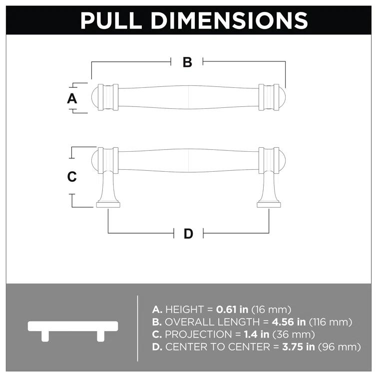 Franklin Brass Charmaine 3.75" Center Bar pull