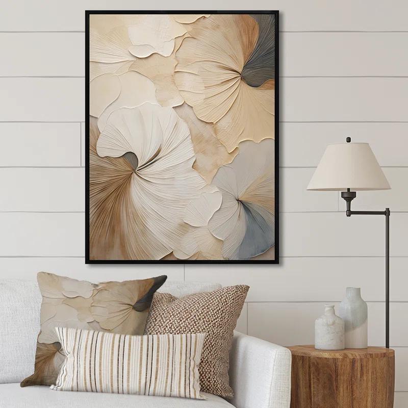 Design Art Beige Minimalism Elegance In Bloom - minimal wall art print