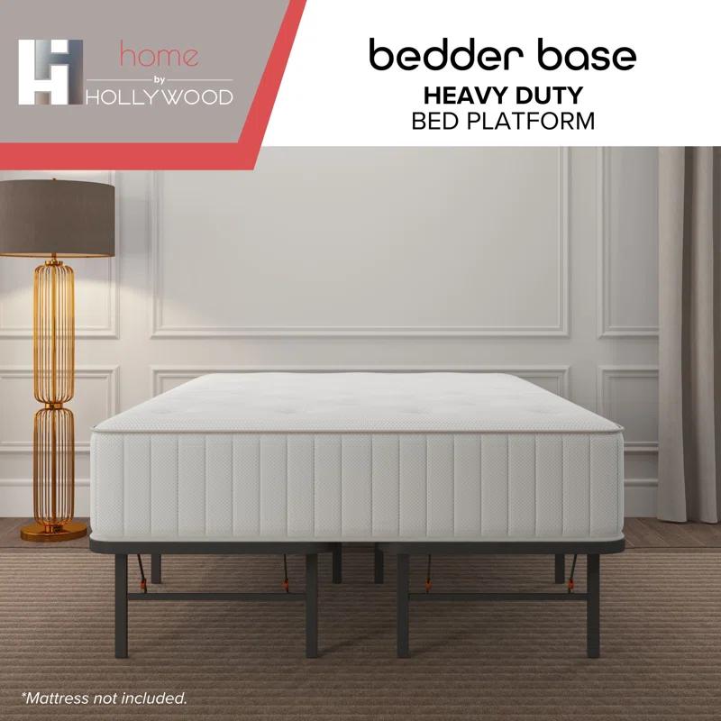 Home by Hollywood Bedder Base Steel Platform Bed Frame with 14" Underbed Storage