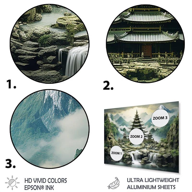 Design Art Asian Art Natures Harmony I - Asian Metal Wall Decor Set
