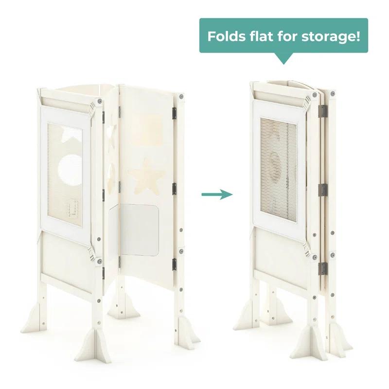 Guidecraft Classic Kitchen Helper Foldable Step Stool