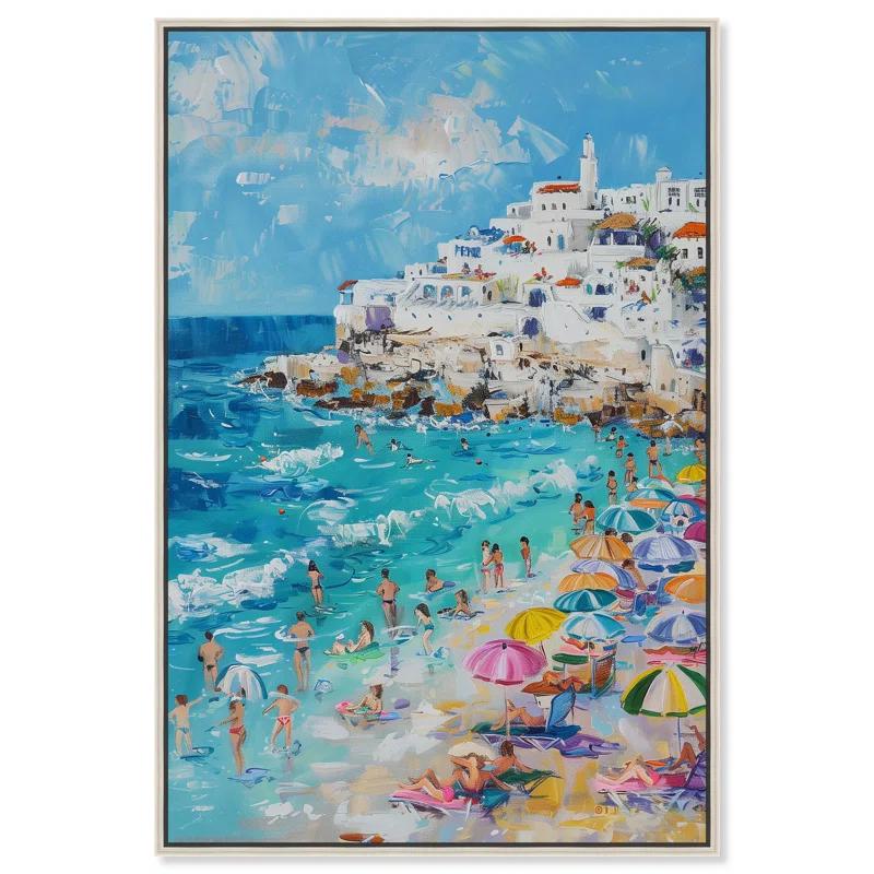 Art Remedy Greek Vacation Canvas Modern Beach Wall Art by Art Remedy