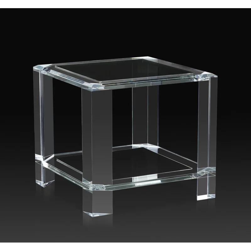 Interlude Surrey Glass Top End Table
