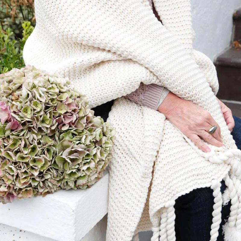 Trestles Chunky Knit Throw by Pom Pom at Home - White