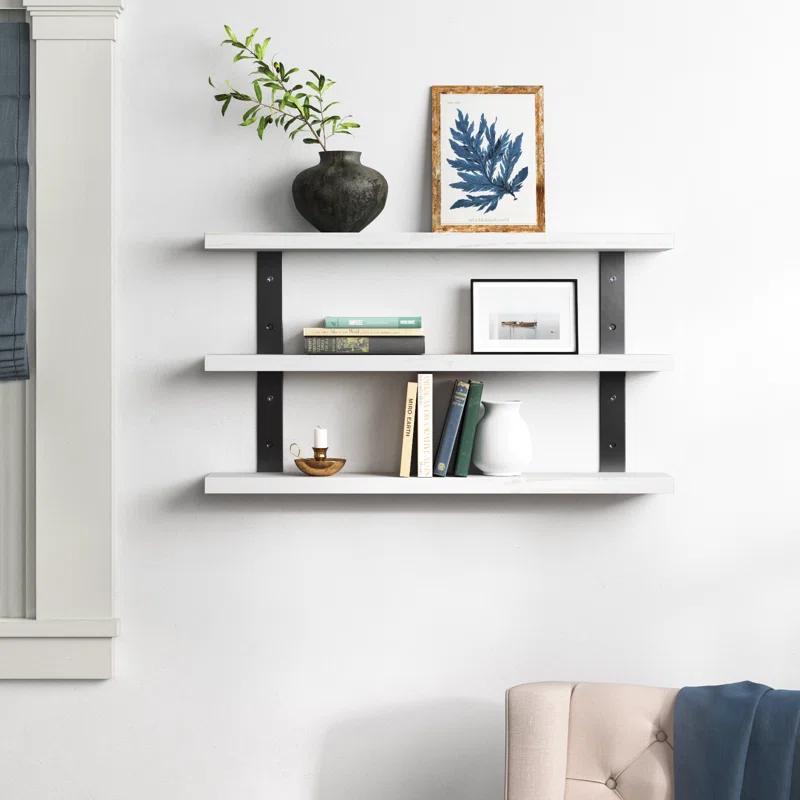 Serene 3 Piece Pine Solid Wood Tiered Shelf