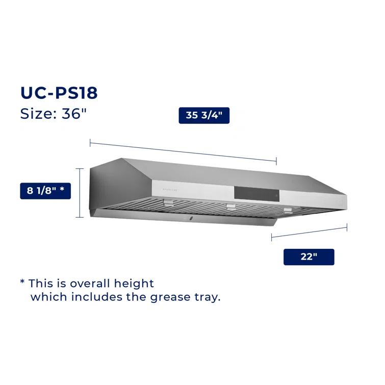 Hauslane Hauslane Range Hood 30 Inch - Under Cabinet Range Hood 30" Stainless Steel Kitchen Hood, Vent Hood 30 Inches, Stove Vent Hood for Kitchen, Vent Hoods 30 Inch with LED - Chef Series PS18 XJ-TLKX-SFBU