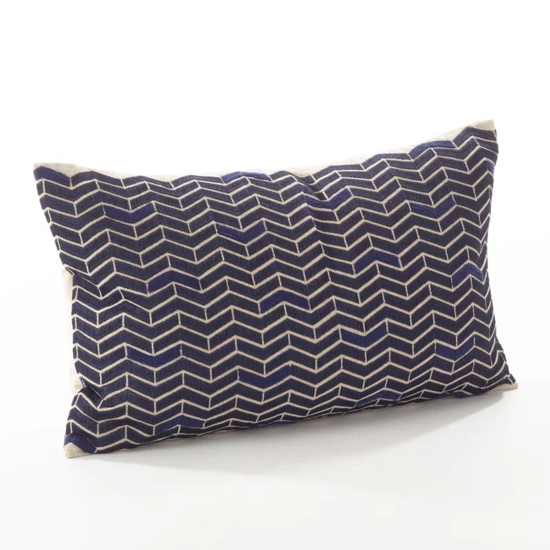 Saro Marcella Design Embroidered Cotton Throw Pillow