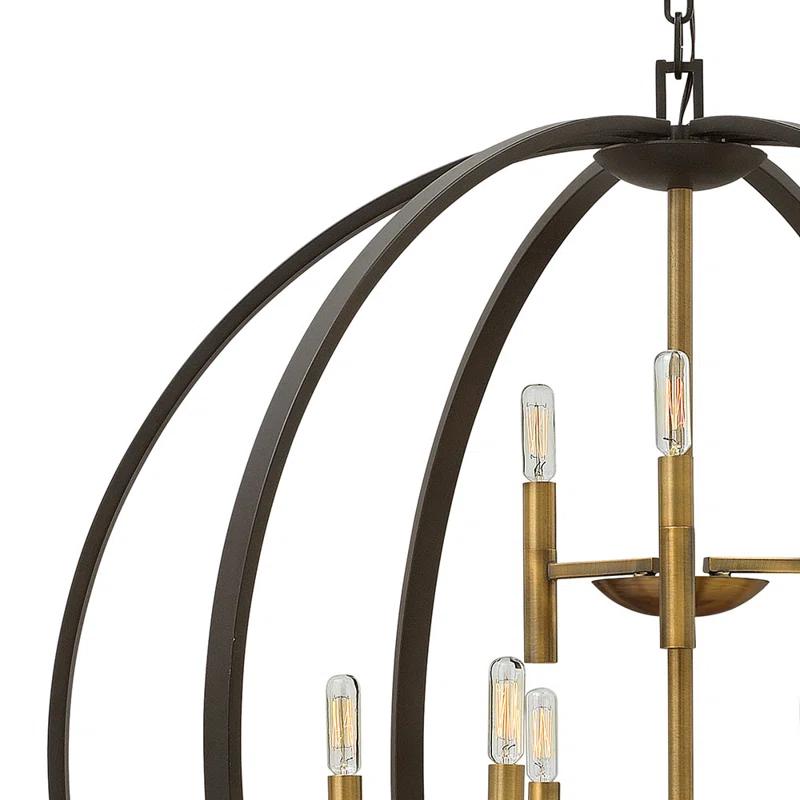 Hinkley Euclid 12 - Light Candle Style Globe Chandelier